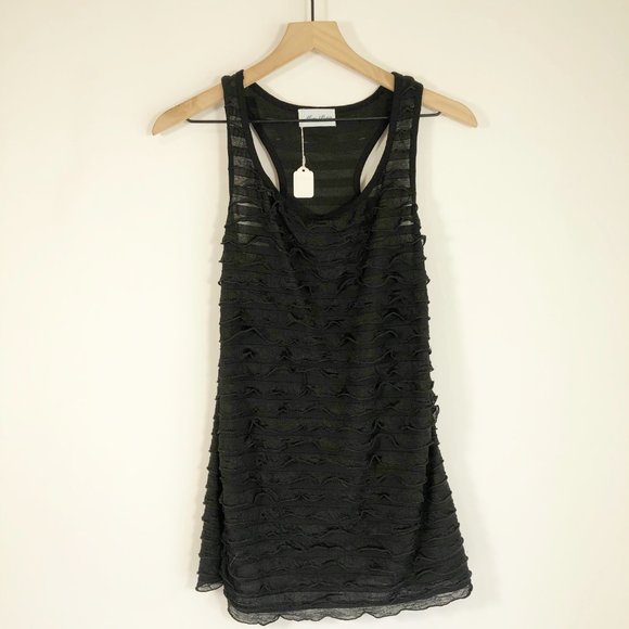 Mon Petit Black Tiered Racerback Tunic Tank Top L - Picture 2 of 8